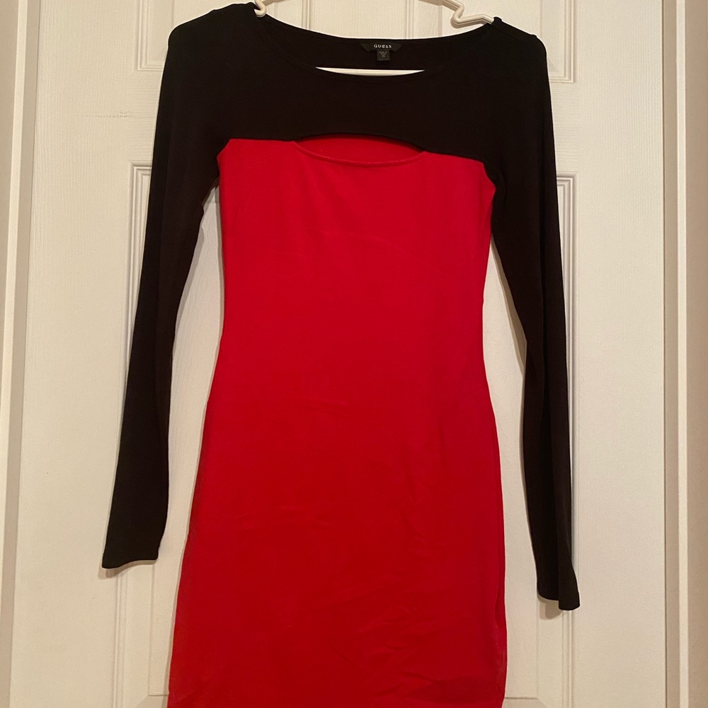 GUESS Color-block Dress with Front Slit